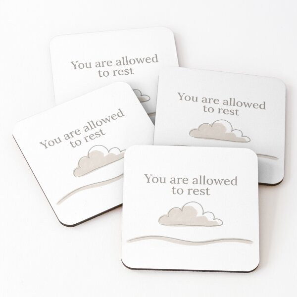Item preview, You Are Allowed To Rest Minimalist Self Care Quote and Cloud designed and sold by Ortsas.