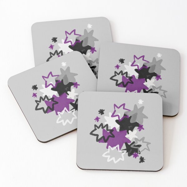 Item preview, Asexual Starry Pride Flag Art | Purple, Black, Gray and White Star Burst Design designed and sold by ghostieking.