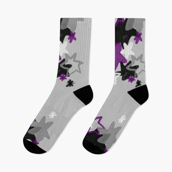 Item preview, Asexual Starry Pride Flag Art | Purple, Black, Gray and White Star Burst Design designed and sold by ghostieking.
