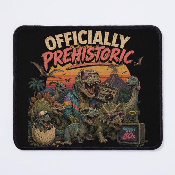 Item preview, Officially Prehistoric – Born in the 80s Retro Dinosaur Design designed and sold by byaga.
