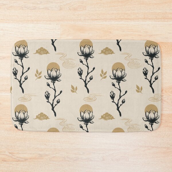 Item preview, Japanese Magnolia Pattern | Neutral Zen Botanical Aesthetic Design designed and sold by MonNoir.