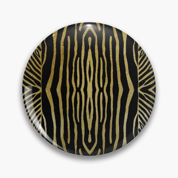 Item preview, Hand drawn black and gold zebra stripes designed and sold by Anne Londez Studio.