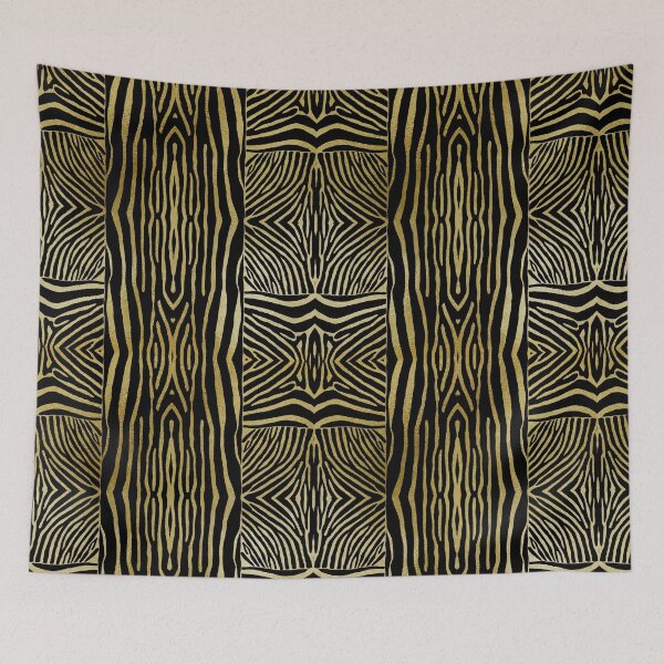 Item preview, Hand drawn black and gold zebra stripes designed and sold by Anne Londez Studio.