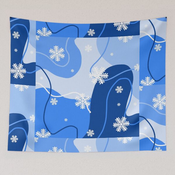 Item preview, Blue Winter Snowflake Abstract Pattern designed and sold by Reemartglow-.