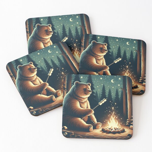 Item preview, Campfire Bear – Cozy Night Art designed and sold by Dogandesighn.