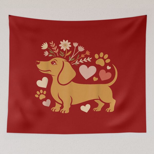 Item preview, Dachshund Floral Watercolor Wiener Dog  designed and sold by BoldandTako.