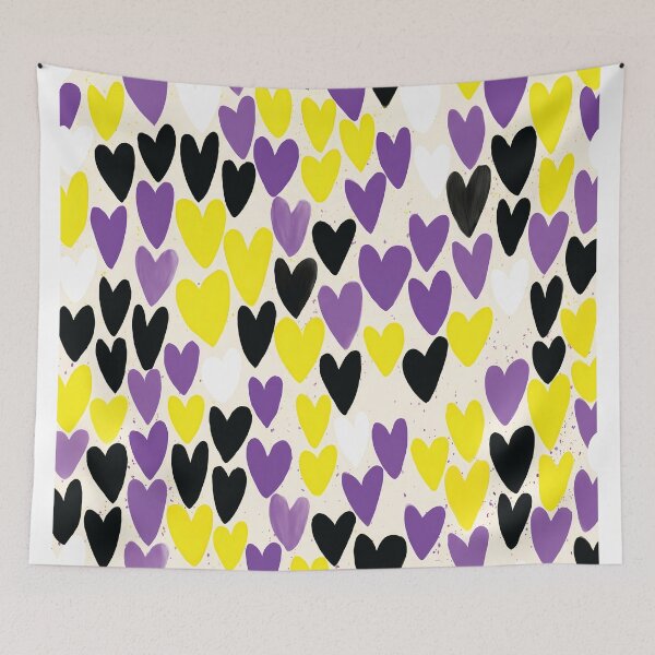 Item preview, Nonbinary Pride Month Heart Pattern - Cute Enby Aesthetic designed and sold by Cannaxes Studio.