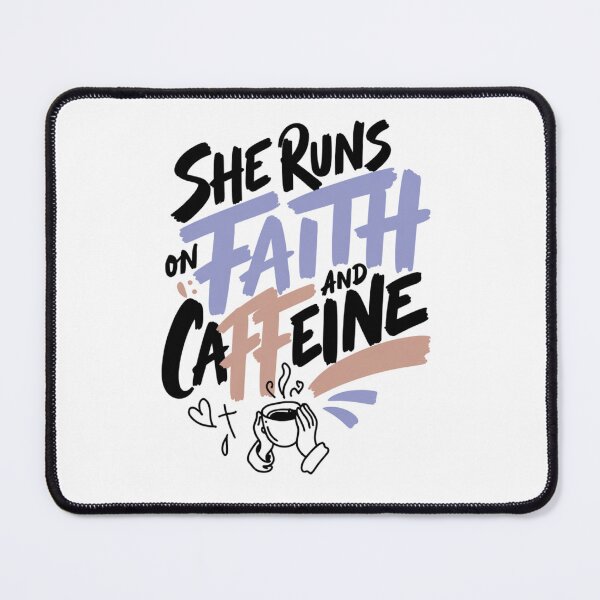 Item preview, She Runs On Faith And Caffeine Christian Woman Art designed and sold by IslandTyped.