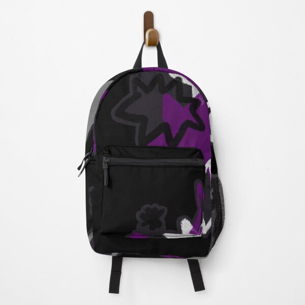 Item preview, Asexual Starry Pride Flag Art | Purple, Black, Gray and White Star Burst Design in Black Background designed and sold by ghostieking.
