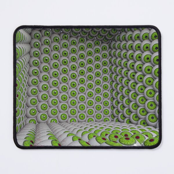 Item preview, Surreal 3D Green Eyes Infinite Perspective Horror Art Poster designed and sold by Keltoi-art.