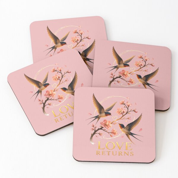 Item preview, Love Returns, Romantic Swallow Bird Design, Elegant Spring Love Artwork designed and sold by JagrDesigns.