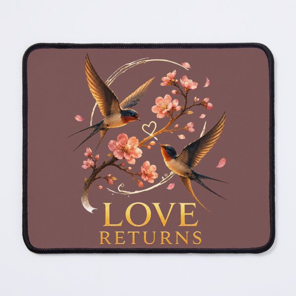 Item preview, Love Returns, Romantic Swallow Bird Design, Elegant Spring Love Artwork designed and sold by JagrDesigns.
