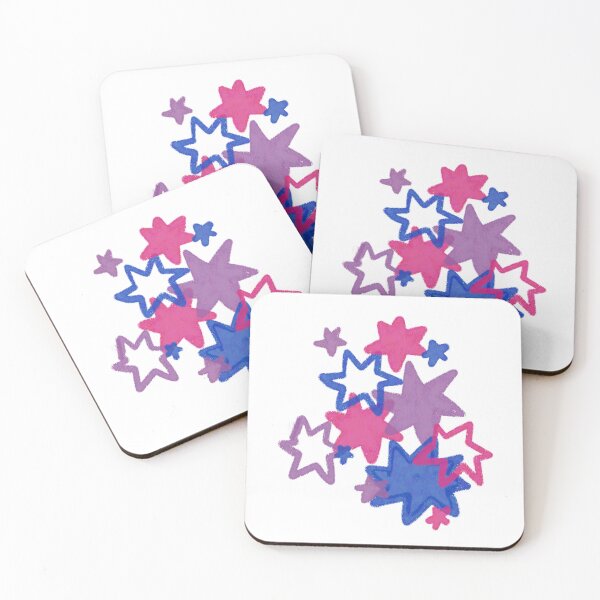Item preview, Bisexual Starry Pride Flag Art | Purple, Blue and Pink Star Burst Design designed and sold by ghostieking.