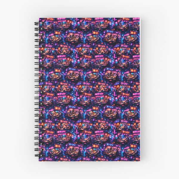Item preview, Cyberpunk street food market with ramen pattern designed and sold by elopezstock.