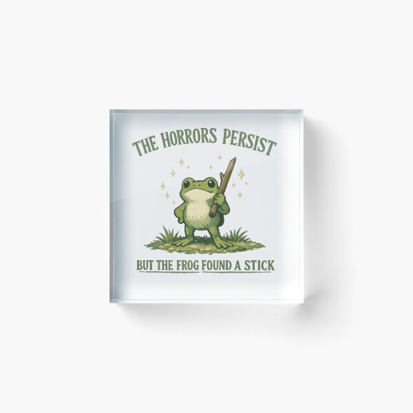 Item preview, Funny Frog Meme The Horrors Persist Cute Frog Shirt designed and sold by Region.