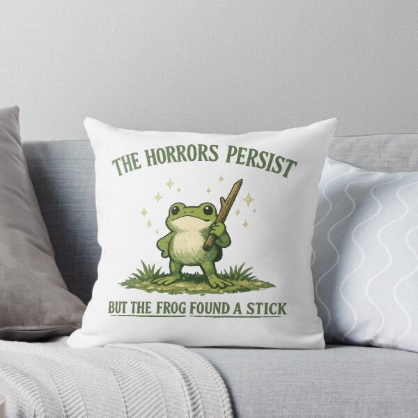 Item preview, Funny Frog Meme The Horrors Persist Cute Frog Shirt designed and sold by Region.