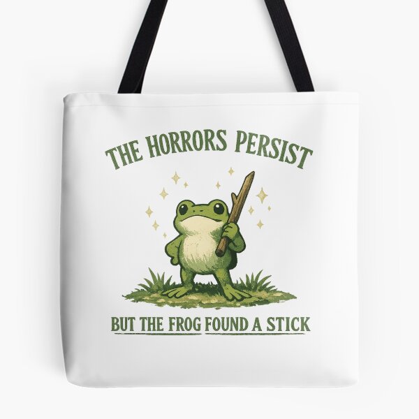 Item preview, Funny Frog Meme The Horrors Persist Cute Frog Shirt designed and sold by Region.