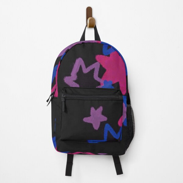 Item preview, Bisexual Starry Pride Flag Art | Purple, Blue and Pink Star Burst Design in Black Background designed and sold by ghostieking.