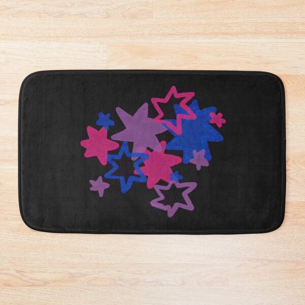 Item preview, Bisexual Starry Pride Flag Art | Purple, Blue and Pink Star Burst Design in Black Background designed and sold by ghostieking.