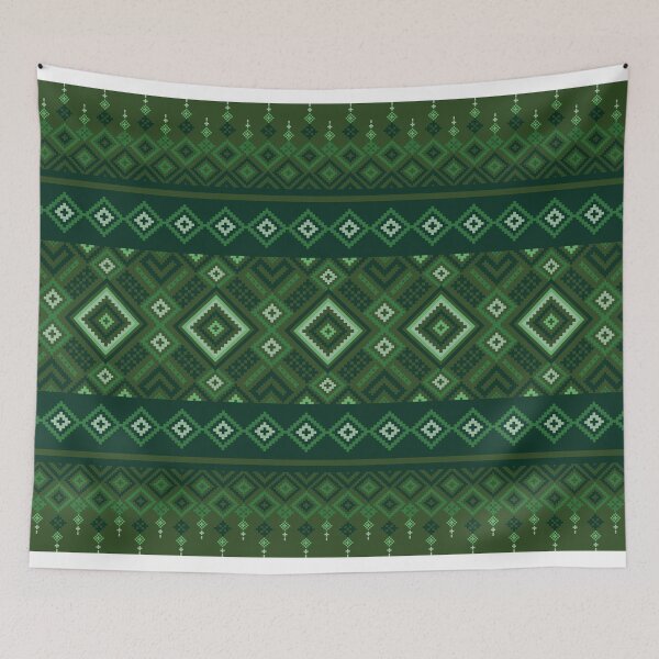 Item preview, Green Tribal Geometric Seamless Ornament Pattern designed and sold by PowerAntShop.