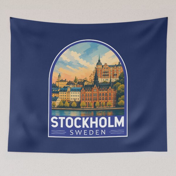 Item preview, Stockholm Sweden Travel Art Emblem designed and sold by KrisSidDesigns.