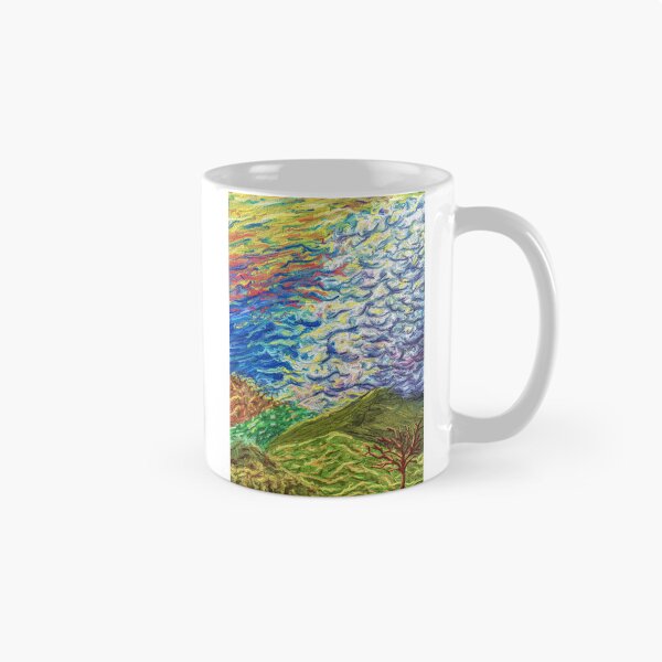 Item preview, Green Hills Textured Sky Landscape Painting Nature Art Canvas designed and sold by Keltoi-art.
