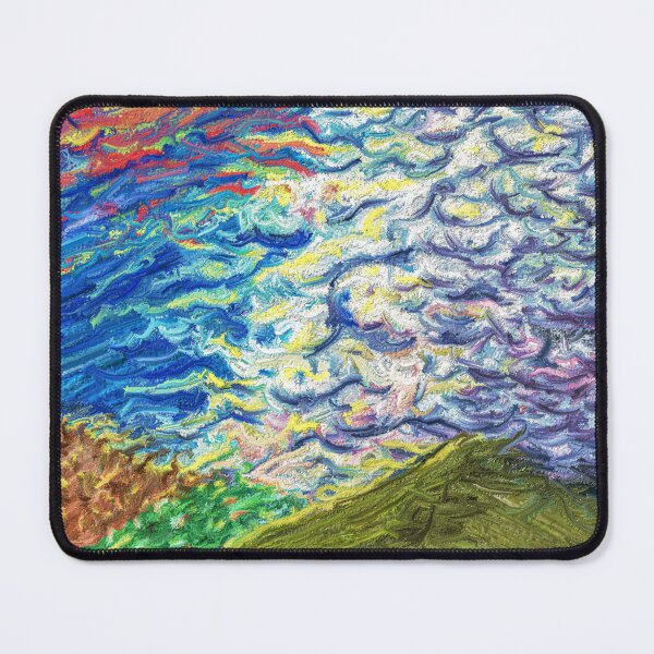 Item preview, Green Hills Textured Sky Landscape Painting Nature Art Canvas designed and sold by Keltoi-art.