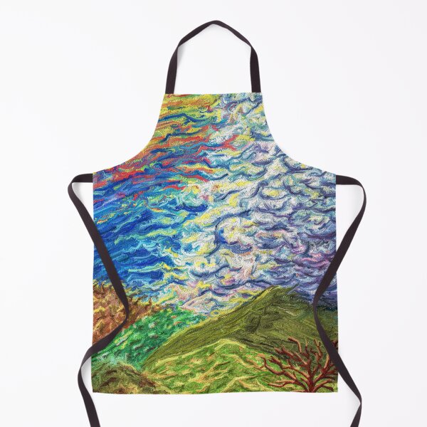 Item preview, Green Hills Textured Sky Landscape Painting Nature Art Canvas designed and sold by Keltoi-art.