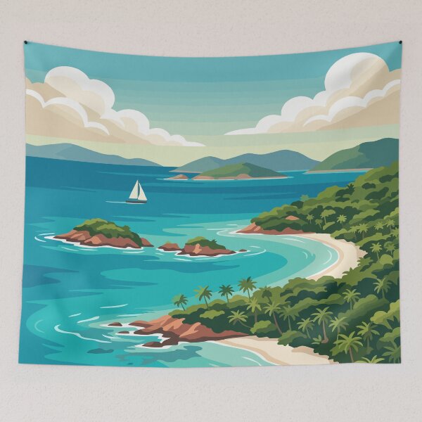 Item preview, Virgin Islands National Park USA Travel Vintage designed and sold by RareDeerArt.