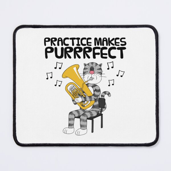 Item preview, Cat Playing Euphonium, Practice Makes Purrrfect, Euphoniumist Musician designed and sold by doodlerob.