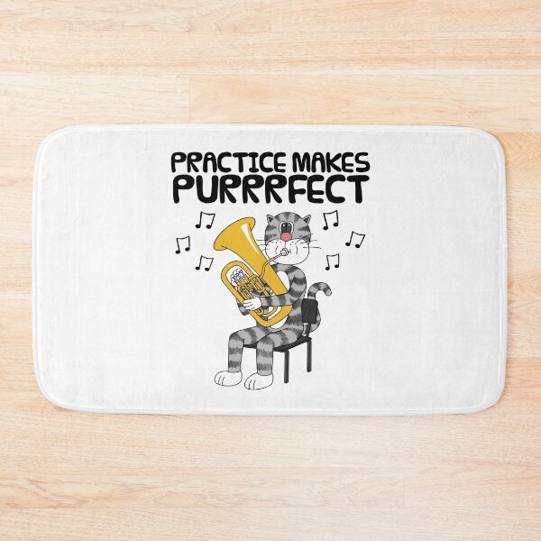 Item preview, Cat Playing Euphonium, Practice Makes Purrrfect, Euphoniumist Musician designed and sold by doodlerob.