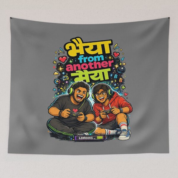 Item preview, Bhaiya from another Maiya - Game Lovers / Gaming Night | Quirky Hindi Theme Tshirt designed and sold by freezed-frames.
