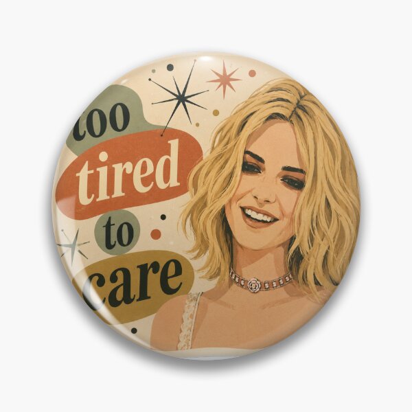 Item preview, Too Tired To Care – Retro Mid Century Modern Exhausted Girl Sticker designed and sold by Urbantheseus.