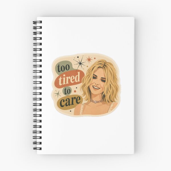 Item preview, Too Tired To Care – Retro Mid Century Modern Exhausted Girl Sticker designed and sold by Urbantheseus.