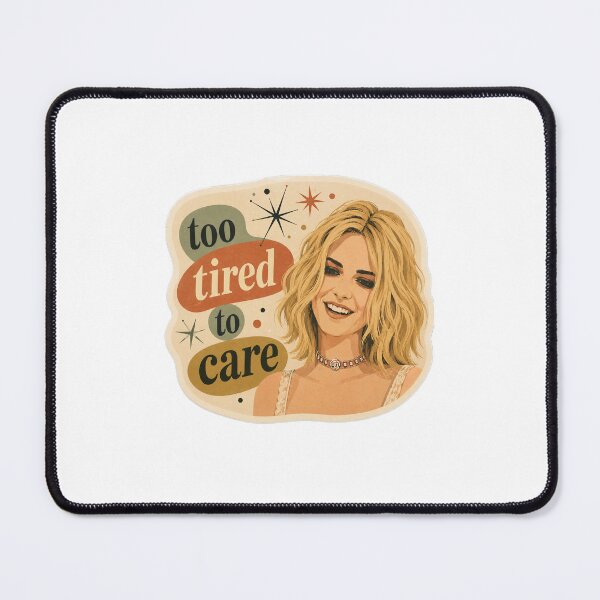 Item preview, Too Tired To Care – Retro Mid Century Modern Exhausted Girl Sticker designed and sold by Urbantheseus.