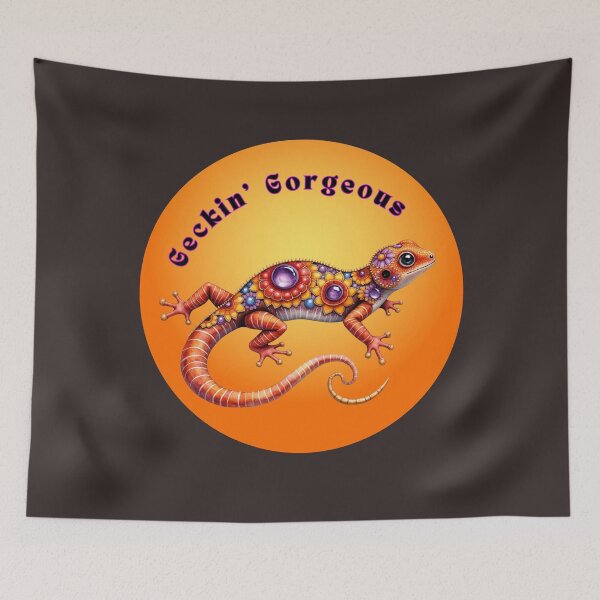 Item preview, Geckin’ Gorgeous Retro Gecko Shirt | Colorful Reptile Lover T-Shirt | Funky Boho Gecko Graphic Tee designed and sold by Ashes to Artistry.