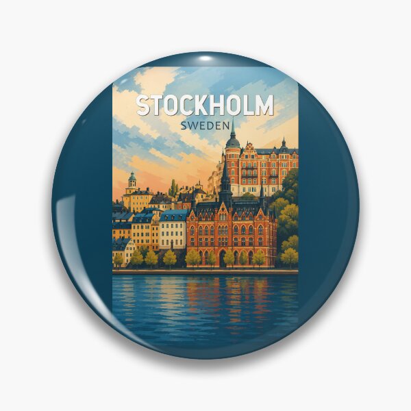 Item preview, Stockholm Sweden Illustration Travel Art Vintage designed and sold by KrisSidDesigns.