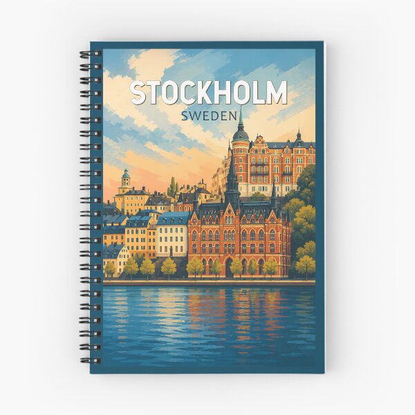 Item preview, Stockholm Sweden Illustration Travel Art Vintage designed and sold by KrisSidDesigns.