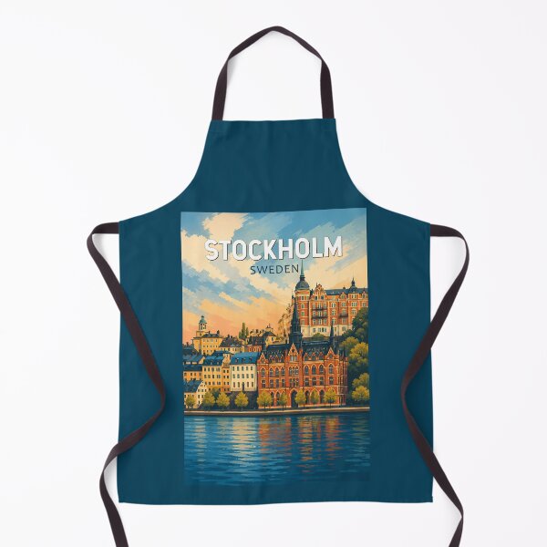 Item preview, Stockholm Sweden Illustration Travel Art Vintage designed and sold by KrisSidDesigns.