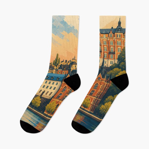 Item preview, Stockholm Sweden Illustration Travel Art Vintage designed and sold by KrisSidDesigns.