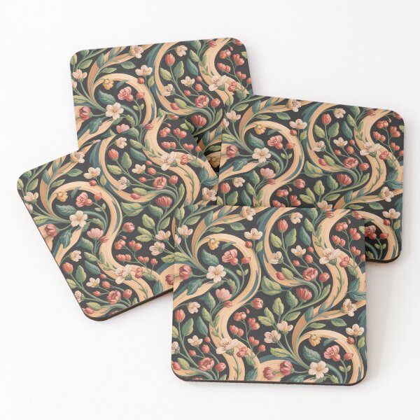 Item preview, Ornate Floral Vine Pattern | Dark Moody Flower Seamless Repeat designed and sold by Midnight Veil Designs.