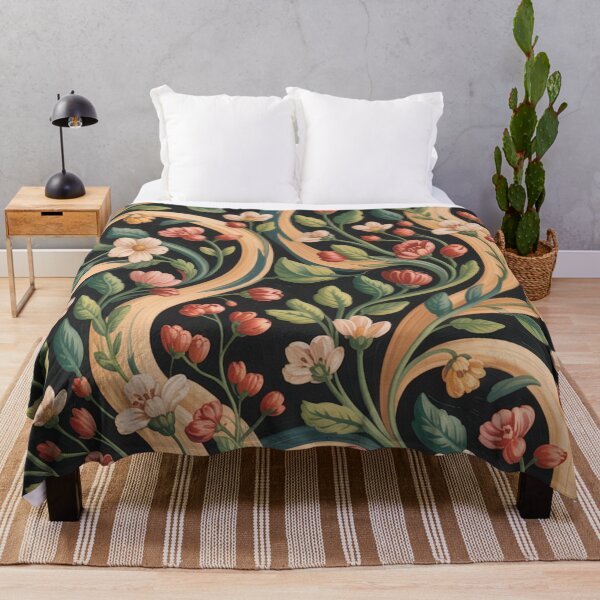 Item preview, Ornate Floral Vine Pattern | Dark Moody Flower Seamless Repeat designed and sold by Midnight Veil Designs.