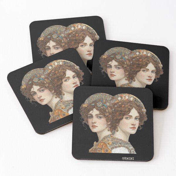 Item preview, Gemini Zodiac Art - Vintage Nouveau Twin Goddesses designed and sold by KissMyBerry.