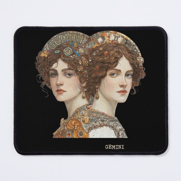Item preview, Gemini Zodiac Art - Vintage Nouveau Twin Goddesses designed and sold by KissMyBerry.
