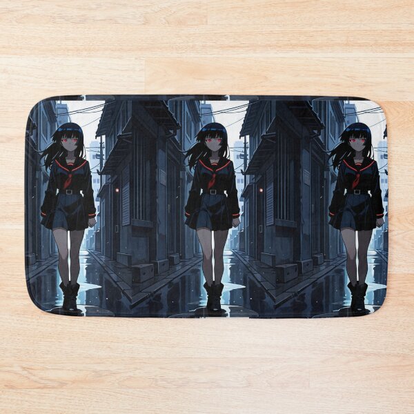 Artikelvorschau, Anime - Mädchen in Matrosenuniform spaziert durch eine nächtliche Gasse entworfen und verkauft von AnimeShin.