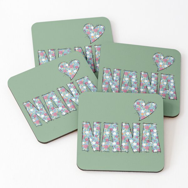 Item preview, Nana Grandma Patchwork Floral Stitch Pattern green background  designed and sold by missmann.