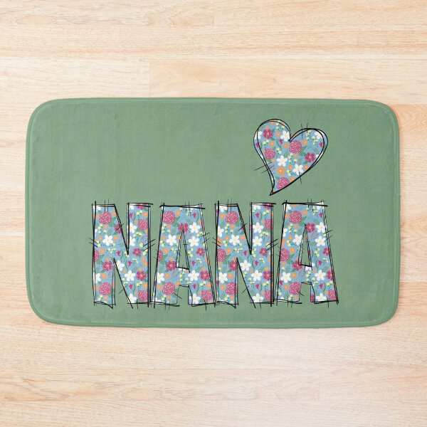 Item preview, Nana Grandma Patchwork Floral Stitch Pattern green background  designed and sold by missmann.