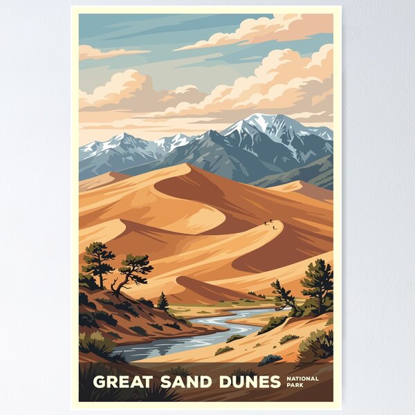 Item preview, Great Sand Dunes National Park USA Travel Vintage designed and sold by RareDeerArt.