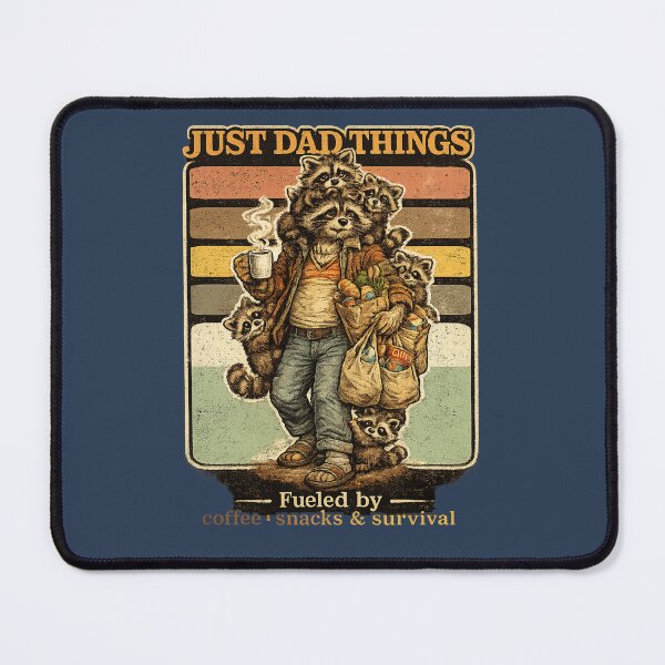 Item preview, Just Dad Things Funny Raccoon Dad Vintage Trash Panda Fatherhood Retro Shirt designed and sold by HOUSE OF TIST.
