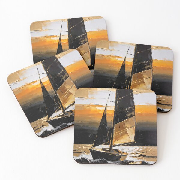Item preview, Sailboat at sunset on the ocean designed and sold by paulrommer.